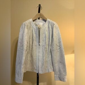 White Leather Jacket Size 10 by Etcetera